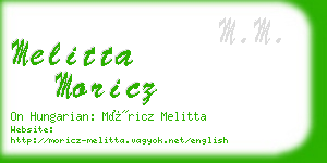 melitta moricz business card